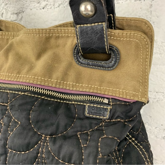 Fossil Quilted Floral Canvas Key Per Shoulder Purse - Picture 4 of 15